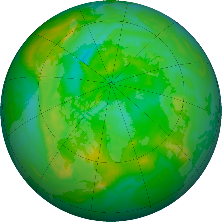 Arctic ozone map for 27 July 1998